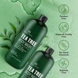 Botanic Hearth Tea Tree Body Wash, Helps Nail, Athletes Foot, Ringworms, Jock Itch, Acne, Eczema & Body Odor, Soothes Itching & Promotes Healthy Skin and Feet, Naturally Scented,16 fl oz 2 Pack