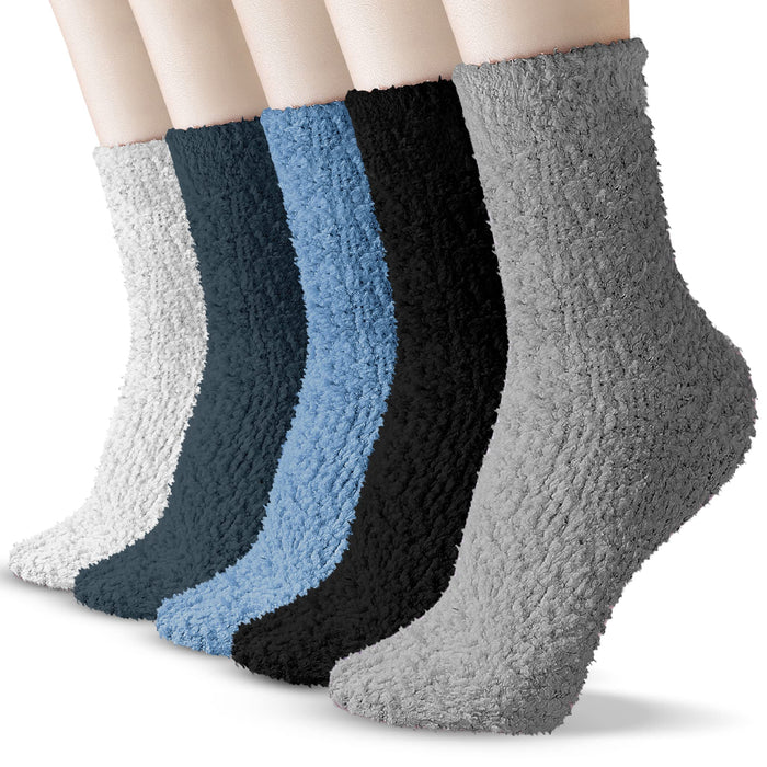 TEHOOK Fuzzy Socks Winter Thick Warm Cozy Fluffy Soft Slipper Socks Christmas Stocking Stuffers Gifts Size 6-10
