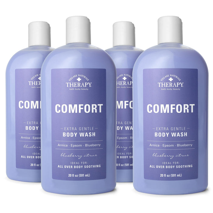 Village Naturals Therapy, Comfort Body Wash, 20 oz, Pack of 4