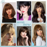 NAYOO Bangs Hair Clip in Bangs 100% Real Human Hair Extensions French Bangs Clip on Hair Bangs for Women Fringe with Temples Hairpieces Curved Bangs for Daily Wear