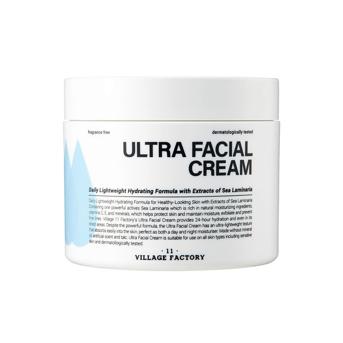 VILLAGE11FACTORY Ultra Facial Cream, Moisturizing, Natural Ingredients, Korean Skincare (100ml 3.38 fl oz)