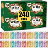 AZEN 240 Pack Lip Balm, Natural Lip Balm Bulk, Lip Care Product, Moisturizing Lip Balm for dry cracked lips - 10 Flavors