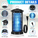 Qualirey 2 Pack Bug Zapper Outdoor Indoor with LED Light, 4200v 15 W Electric Mosquito Zapper, 3.9ft Power Cords, Ipx4 Waterproof Insect Fly Trap Outdoor for Home, Kitchen, Backyard, Camp, Plug in