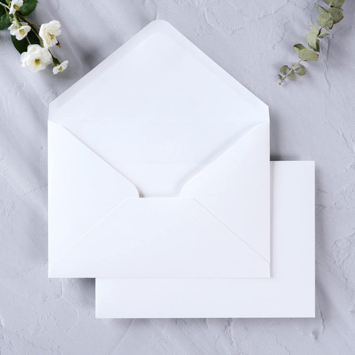 PONATIA 50 PCS/Pack A7 Envelopes, 5.25 x 7.5'' White Envelopes, Perfect For 5 x 7'' Wedding Invitation Cards, Christmas Gift Cards Envelopes, Acrylic Invitations, Photos