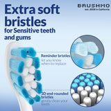 Brushmo Soft Replacement Toothbrush Heads Compatible for Philips Sonicare Optimal Gum Care HX9033/65 for Sensitive Teeth, White, 8 Pack