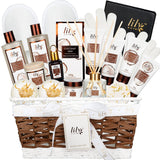 Mothers Day Spa Gift Baskets Body and Bath Set 18Pcs Bath and Body Gift Basket Works For Women and Men Spa Kit Gifts Set Coconut Gift Basket Set for Fathers Day Birthday Gifts for Women Christmas