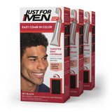 Just For Men Easy Comb-In Color Mens Hair Dye, Easy No Mix Application with Comb Applicator - Jet Black, A-60, Pack of 3