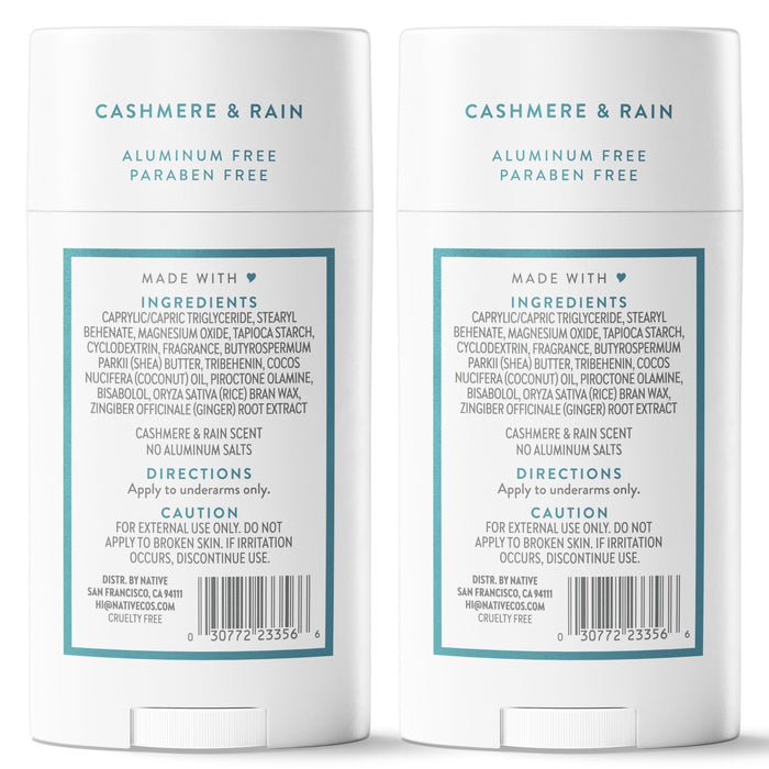 Native Cashmere & Rain Twin Deodorant Bundle Pack 2 x 2.3 oz
