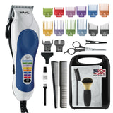 Wahl Clipper USA Color Pro Complete Haircutting Kit with Easy Color Coded Guide Combs - Corded Clipper for Hair Clipping & Grooming Men, Women, & Children - Model 79300-1001M