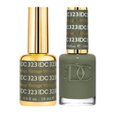 DND Gel Polish Set - 1 each of Green Gel Polish and Green Nail Polish, 323 Vintage, 0.5 Fl Oz