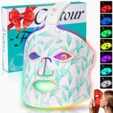 Red Light Therapy Mask, Led Contour Face Mask Light Therapy, 7+1 Color Near-infrared 850 Red Light Face Mask Portable and Rechargeable, Red Light Therapy At Home and Wireless Led Face Mask[BMask Pro]