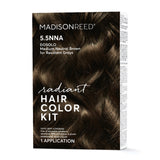 Madison Reed Radiant Hair Color Kit, Medium Neutral Brown for 100% Gray Coverage of Resistant Gray Hair, Ammonia-Free, 5.5NNA Dosolo Brown, Permanent Hair Dye, Pack of 1