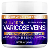 PAULINRISE Varicose Vein Cream for Legs - Improves Blood Circulation, Reduces Spider Veins and Heaviness, 2 Oz