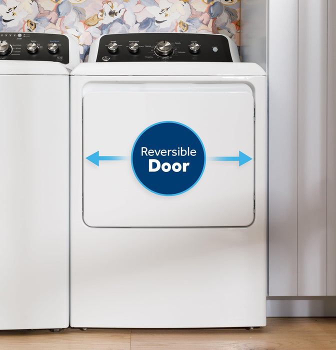 GE 7.2 cu. ft. Gas Dryer with Up to 120 ft. Venting and Reversible Door