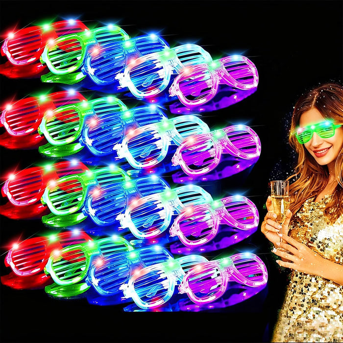 TURNMEON 20 Pack LED Glasses Halloween Party Favors 6 Colors Light Up