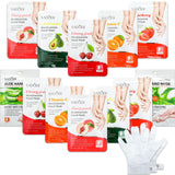 Swiffen 24 Pcs Fruits Beauty Hand Mask Bulk Hydrating Hand Moisturizing Gloves Shea Butter Aloe Treatment Mask for Spa Kit Sleeping Skincare Gift Beauty Kits for Women