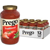 Prego Traditional Pasta Sauce, 24 Oz Jar (Case of 12)