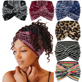 Tobeffect Wide Headbands for Women, 7'' Boho Turban Headband Large Hairband Twisted Hair Accessories, 6 pack