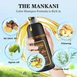 Mankani Hair Dye Shampoo 3 in 1 for Women & Men(Light Brown), Gray Hair Coverage/Instant Shampoo Para Canas Mujer, Champu Con Tinte Para Canas,Champu Con Tinte Para Canas 17.6 Ozl(500ml)