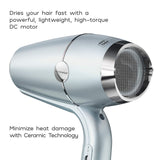 INFINITIPRO BY CONAIR SmoothWrap Hair Dryer - 1875W Hair Dryer with Diffuser - Blow Dryer for Less Frizz, More Volume and Body, with Advanced Plasma and Ceramic Technology - Mint