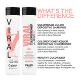 Celeb Luxury Intense Color Depositing Colorconditioner Conditioner + BondFix Bond Rebuilder, Vegan, Sustainably Sourced Plant-Based, Semi-Permanent, Viral and Gem Lites Colorconditioners