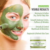 LILY SADO Green Tea Matcha & Avocado Face Mask - Organic Natural Vegan Facial Mask - Anti-Aging Antioxidant Defense Against Acne, Blackheads & Wrinkles for a Soft Glowing Complexion – 4 oz