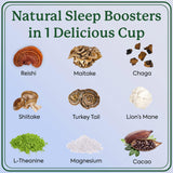 NightLight Mushroom Cacao Mix Bedtime Drink to Support Sleep & Recovery Doctor-formulated, Great Tasting Hot Cocoa Mix with Magnesium, L-Theanine, Chaga, Reishi, & Turkey Tail Mushrooms 14 Servings