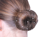 QHP Invisible Pearl Beaded Hair Net (Blonde)