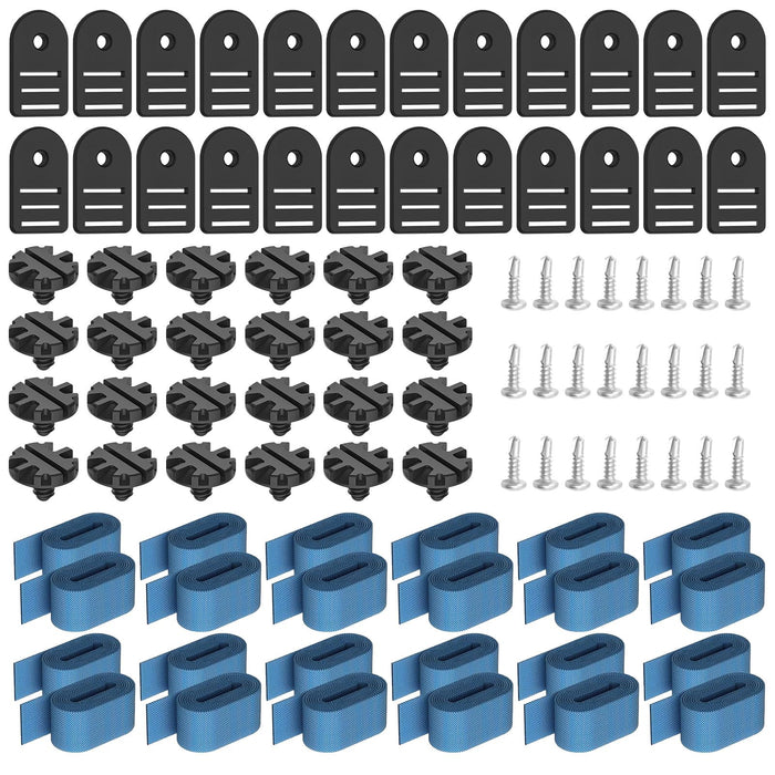 Tube and Solar Cover Fastening Kit FG-FASKIT for F-eherguard Inground and Aboveground Pool Roller - Includes 24 26" Straps, 24 Mounting Wcrews with Brackets, for Securing Solar Blankets to Solar Reels