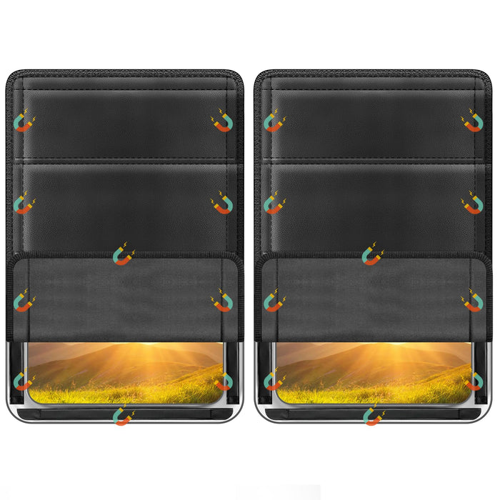 RV Door Window Shade Cover - Magnetic RV Blackout Window Cover with UV Protection and Privacy Features (25 * 16 in) Foldable Magnet Design, Waterproof Fabric (Black, 2 Pack (25"L x 16"W))