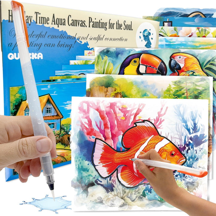 QUOKKA 10PACK Water Painting Dementia Activities for Seniors - Tropics Vacation Memories - Alzheimers Products for Elderly - Activities for People with Dementia - Crafts for Seniors