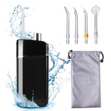 GENKENT Portable Water Flosser Cordless for Teeth Cleaning, Dental Oral Irrigator Telescopic Water Tank with Travel Bag (Black)