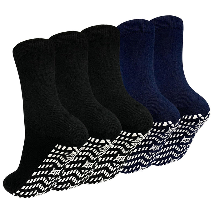 ZAKASA Non Slip Grip Socks - Non Skid Crew Grippy Socks for Men Women Anti Slip Gripper Socks for Elderly Hospital Yoga