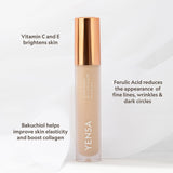 YENSA Super Serum Silk Concealer - Age-Defying Asian Skincare, Natural Superfood Ingredients Cover Imperfections, Boost Collagen (Light 2) - .20 fl oz