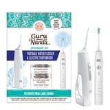 GuruNanda Lion & Lamb Kit (White) - Portable Water Flosser (300ml) with 4 Jet Tips & 5000 mAH Rechargeable Sonic Toothbrush with 4 Brush Heads & More