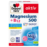 DOPPELHERZ Magnesium 500 + B12 2-Phase - High Dose with 500 mg Magnesium per Depot Tablet - 30 Tablets