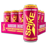 Spike High-Altitude Energy - 350 mg Caffeine, 800 mg Beta-Alanine, 1000 mcg Vitamin B12 - Sugar-Free Strawberry Lemonade 16 oz (Pack of 12)