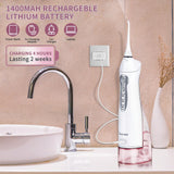 TOVENDOR Electric Water Flosser, Cordless Dental Oral Irrigator - 3 Modes, 3 Tips for Family Hygiene (300ML, Waterproof Waterflosser)