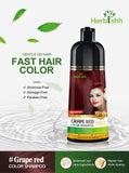 Herbishh Hair Color Shampoo for Gray Hair – Magic Hair Dye Shampoo – Colors Hair in Minutes–Long Lasting–500 Ml–3-In-1 Hair Color–Ammonia-Free | Herbishh (Grape Red)