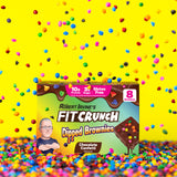 FITCRUNCH Dipped Protein Brownies, Designed by Robert Irvine, 10g of Protein & 3g of Sugar (8 Brownies, Chocolate Confetti)