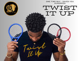 Twist It Up Comb (Imperial Blue) - Alternative to Hair Sponges for Black Men Curls and Sponge for Hair, Tennis Racket for Hair Twist Comb