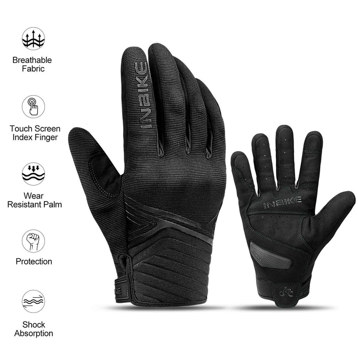 INBIKE Breathable Mesh Motorcycle Gloves Touchscreen with TPR Palm Pad Hard Knuckles Black Small