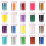 18g/Bottle, 20 Pack Shake Jar Fine Glitter,Assorted Extra Fine Glitter Powder for Nail Art DIY Craft Tumbler Epoxy Resin Jewelry Making Christmas Ornament Decotation