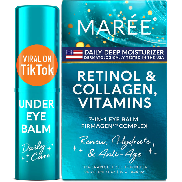 MAREE Multi Balm Stick with Retinol & Ceramide Complex - Facial Moisturizer & Under Eye Balm for Dark Circles - Under Eye Brightener 0.35 Oz