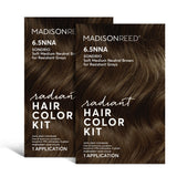 Madison Reed Radiant Hair Color Kit, Soft Medium Neutral Brown for 100% Coverage of Resistant Gray Hair, Ammonia-Free, 6.5NNA Sondrio Brown, Permanent Hair Dye, Pack of 2