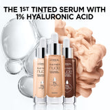 L'Oreal Paris True Match Nude Hyaluronic Tinted Serum Foundation with 1% Hyaluronic acid, Very Light 0.5-2, 1 fl. oz.