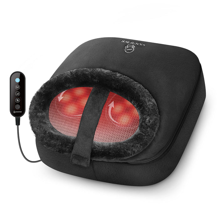 COMFIER Foot Massager with Heat, Electric Foot Warmer for Women,Men Gifts, Shiatsu Feet Massager Machine for Plantar Fasciitis,Neuropathy, 2-in-1 Heated Foot & Back Massager, Foot Heater
