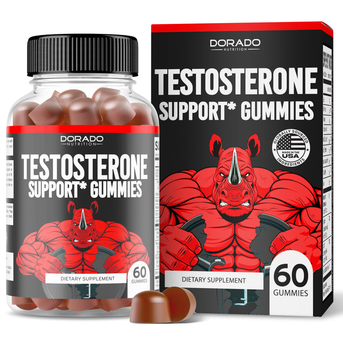 Testosterone Booster For Men Gummies (60 Count) Testosterone Supplement for Men - Premium Test Booster - Support Strength, Stamina, Drive & Performance - Mens Testosterone Booster - USA Made