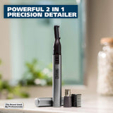 WAHL Micro Groomsman Battery Personal Trimmer for Hygienic Grooming with Rinseable, Interchangeable Heads for Eyebrows, Neckline, Nose, Ears, & Other Detailing - 05640-600