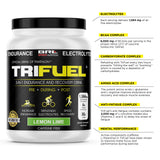 TriFuel - 3-in-1 Endurance and Recovery, Hydration, BCAA, Electrolyte Enhanced Drink (Lemon Lime)